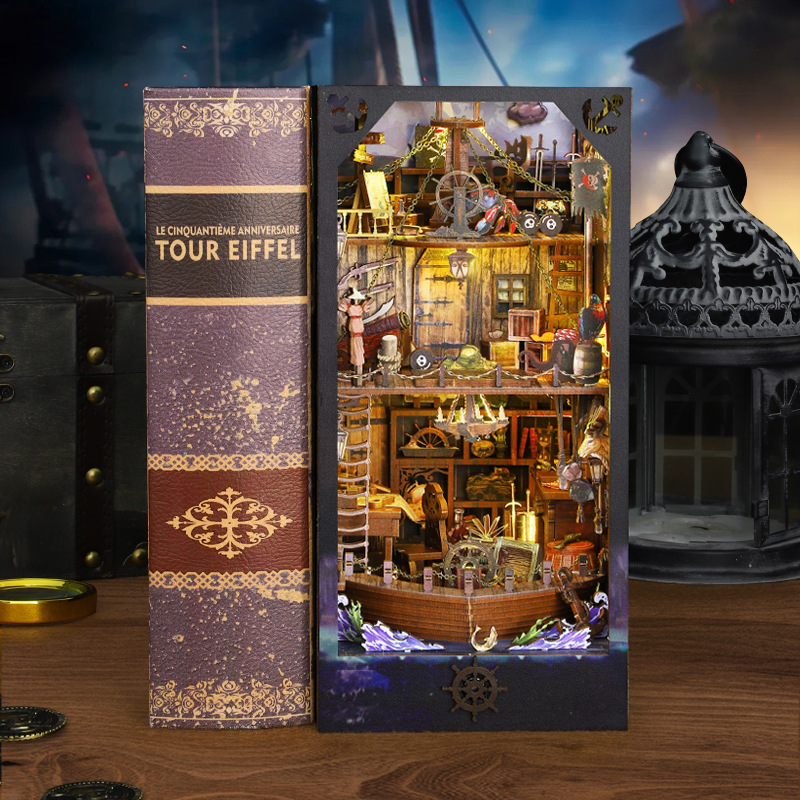 DIY Livro Nook Doll House Kits - Diy Wooden Book Nook Kit Shelf Insert avaliação e preço