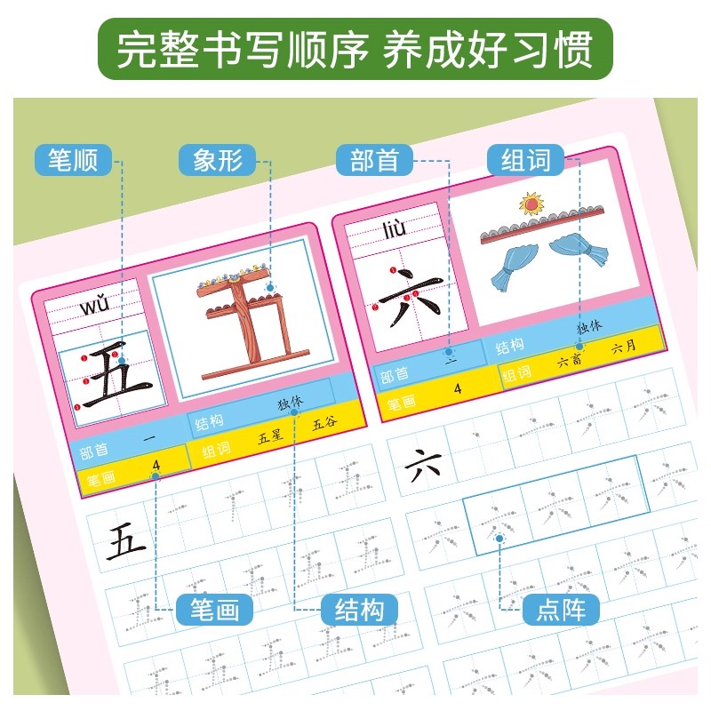 2 livros pré-escolares 800 car - Chinese Calligraphy Practice Book avaliação e preço
