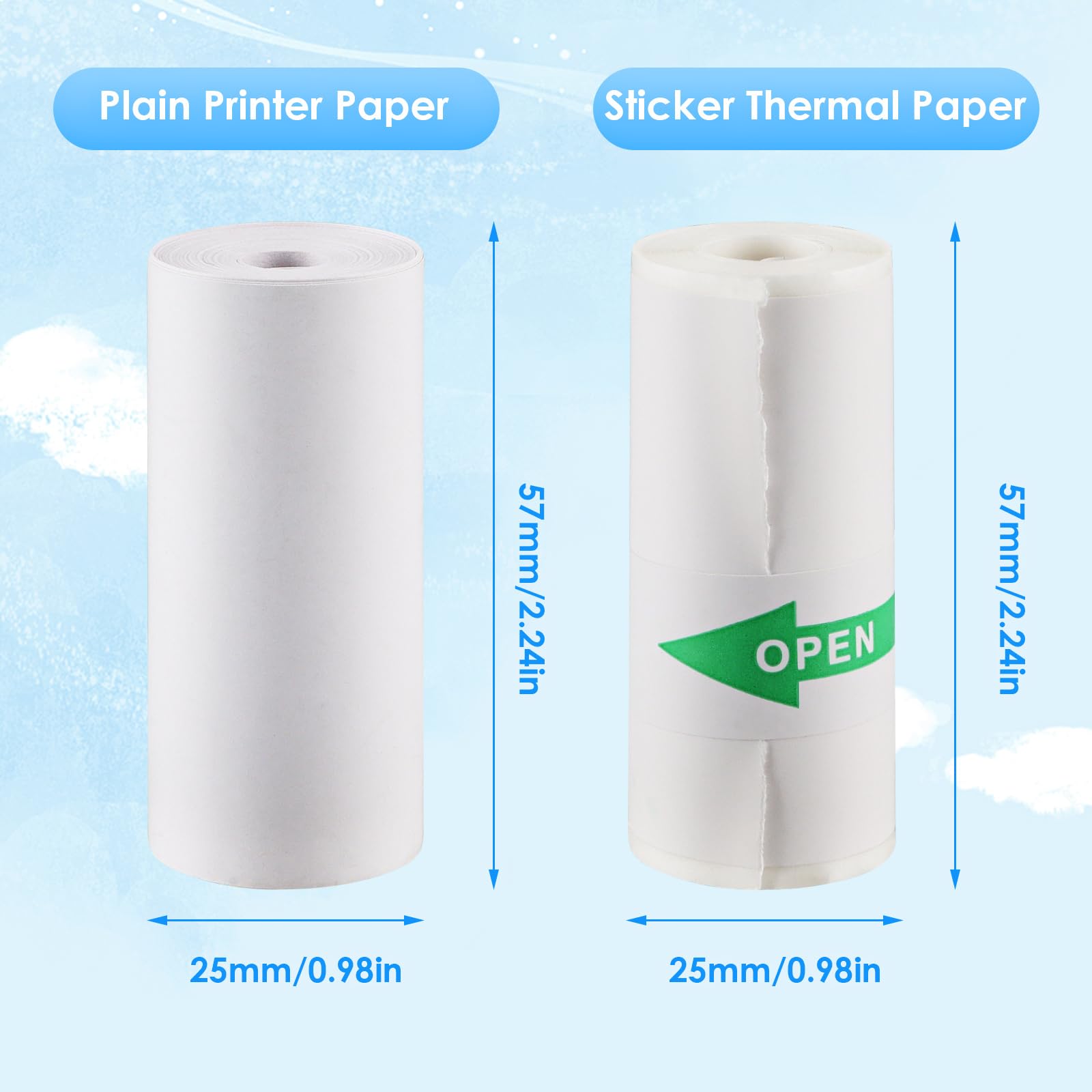 10 rolos de papel térmico sem  - Mini Pocket Thermal Printer Paper Roll avaliação e preço