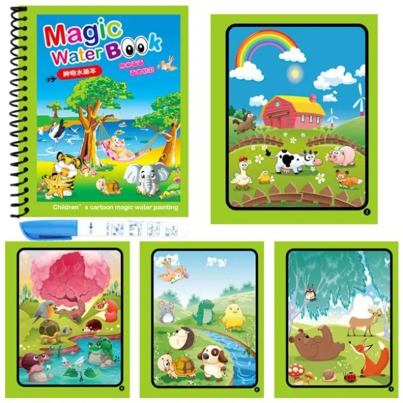 1pc livro de colorir de água m - Reusable Water Magic Coloring Book avaliação e preço
