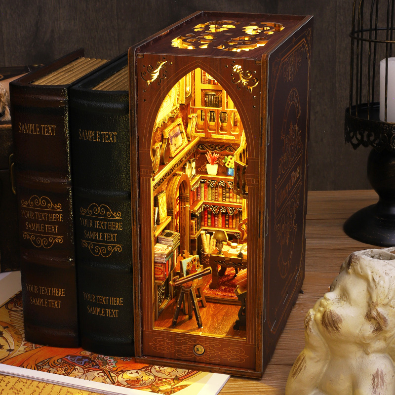 Diy livro nook prateleira inse - Diy Wooden Book Nook Kit Shelf Insert avaliação e preço