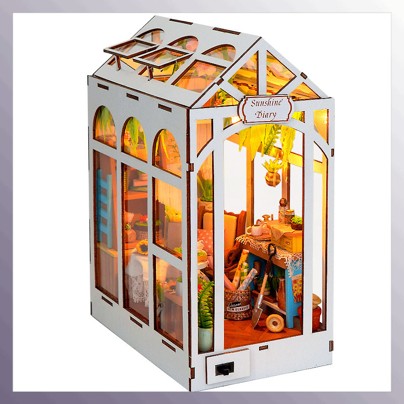Diy de madeira sol diário livr - Diy Wooden Book Nook Kit Shelf Insert avaliação e preço