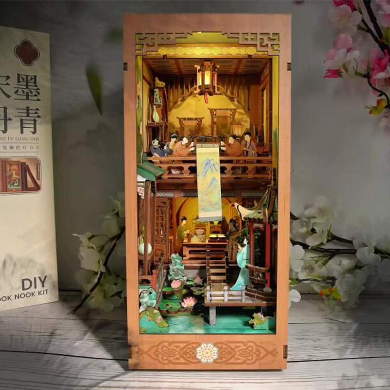 Diy livro de madeira nook prat - Diy Wooden Book Nook Kit Shelf Insert avaliação e preço