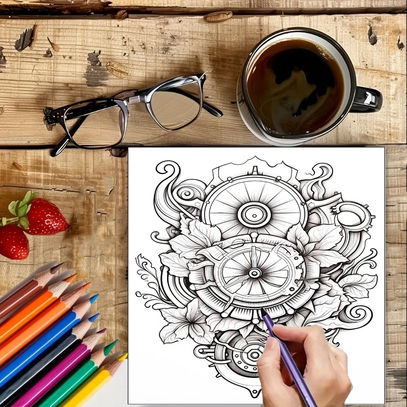 Livro de Colorir Flores Steamp - Adult Coloring Book Stress Relief avaliação e preço