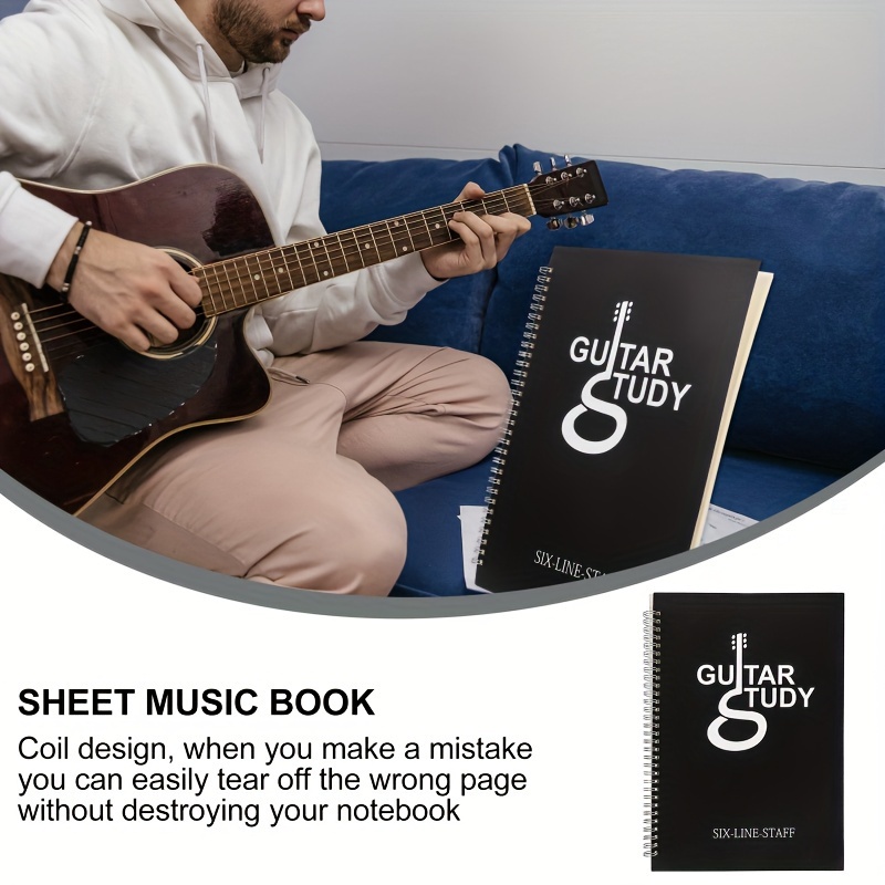 50 páginas guitarra tablatura  - Blank Sheet Music Notebook avaliação e preço