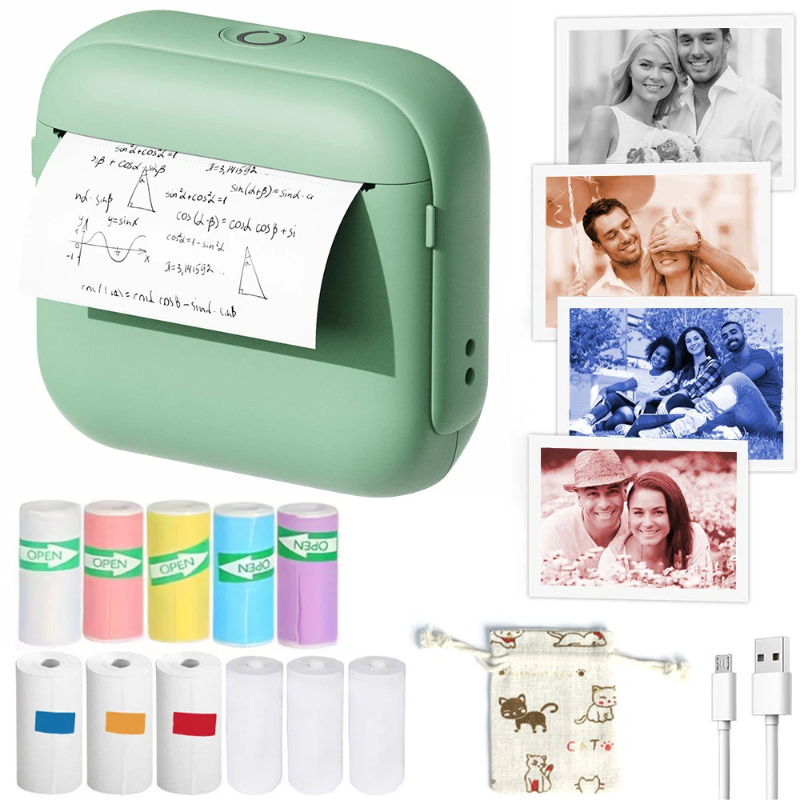 Mini impressora térmica Blueto - Mini Pocket Thermal Printer Paper Roll avaliação e preço
